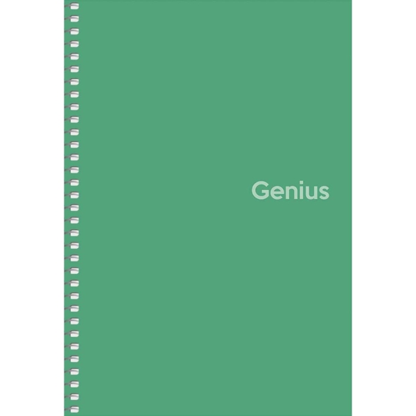 Зошит для записів Genius А5, в клітинку, спіраль, 80 л., зелений (A5-080-6806K) - Pampik