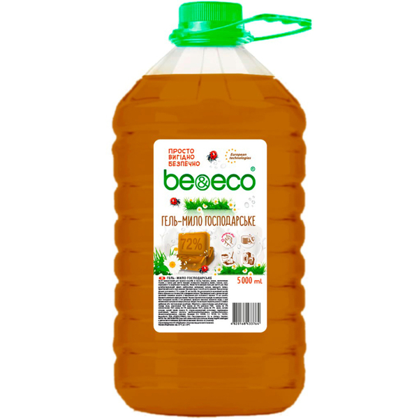 Мыло жидкое хозяйственное Be&Eco, коричневое, 5 л - Pampik