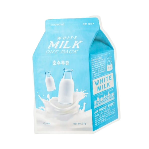 Тканинна маска A'pieu White Milk One-Pack з молочними протеїнами, 21 мл - Pampik