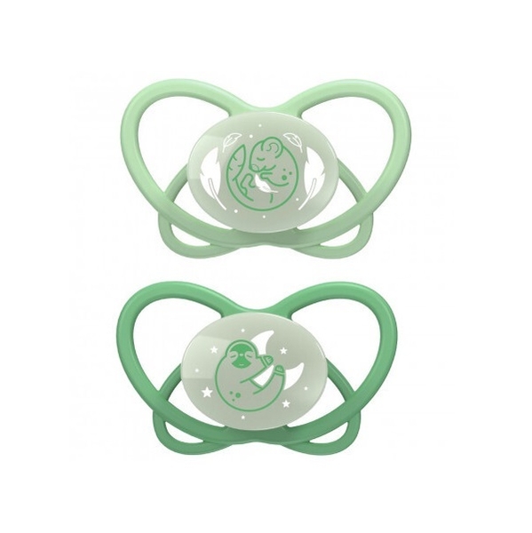 Пустышка силиконовая Nip Моя бабочка Ночь, 5-18 мес., 2 шт., зеленый (38654-51) - Pampik