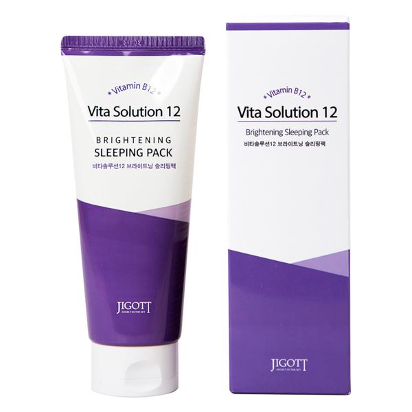 Нічна маска Jigott Vita Solution 12 Brightening Sleeping Pack Освітлююча 180 мл - Pampik