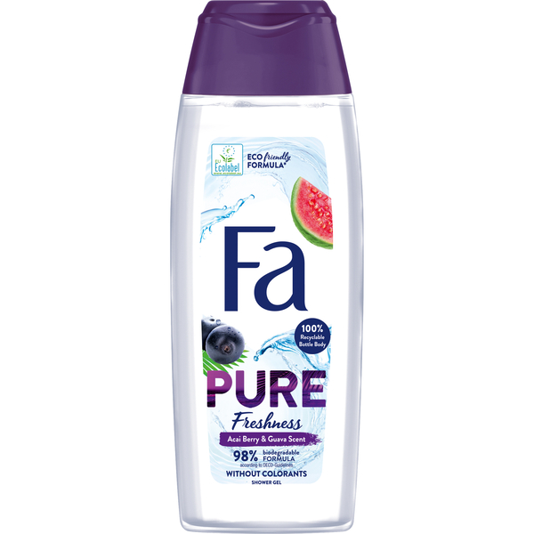 Гель для душу та ванної Fa Pure Freshness Ягоди Асаї та Гуава, 250 мл - Pampik