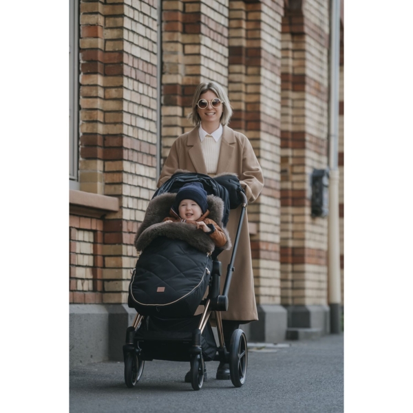 Конверт теплий Kaiser Toffee, з натуральної овчини, чорний (6512525) - Pampik - 16