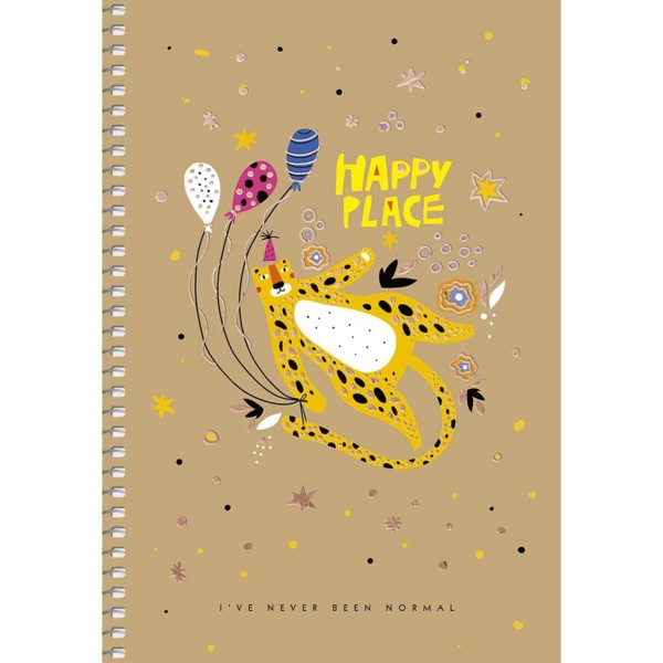 Зошит для записів Student Happy place, А5, в клітинку, спіраль, 96 аркушів (A5-SC-096-6101K) - Pampik