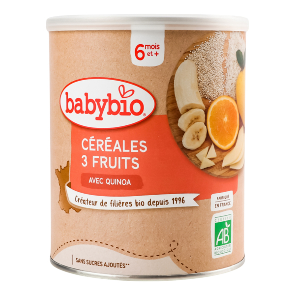 Каша злакова BabyBio з кіноа, бананом, апельсином та яблуком, 220 г - Pampik