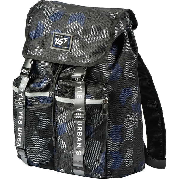 Рюкзак молодежный Yes T-71 Double up, черный с синим (558362) - Pampik
