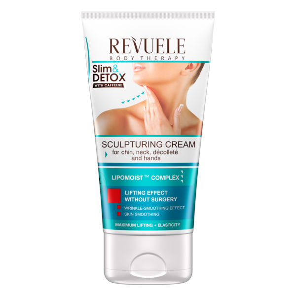 Крем-скульптор для подбородка шеи и декольте Revuele Slim &amp; Detox с кофеином 150 мл - Pampik