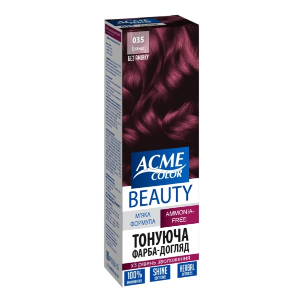 Гель-краска для волос Acme Color Beauty оттенок 35 гранат, 69 г - Pampik