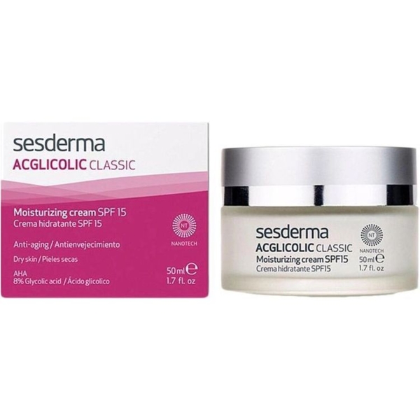 Зволожуючий денний крем для обличчя Sesderma Aclgicolic Classic Moisturizing Cream SPF 15, 50 мл - Pampik