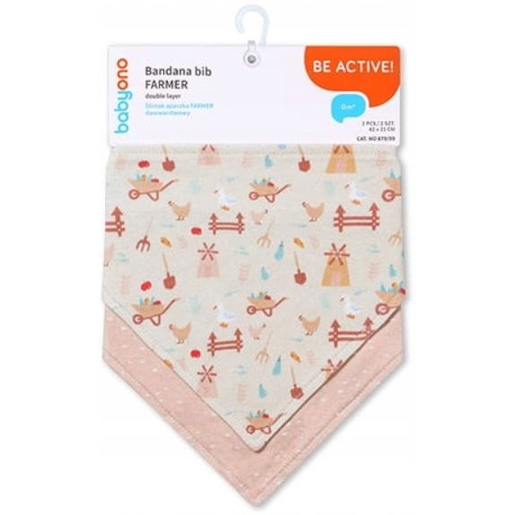 Нагрудник-платок BabyOno Ферма, 2 шт. (879/09) - Pampik - 2