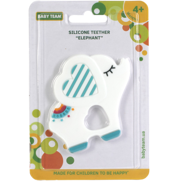 Прорізувач силіконовий Baby Team Слоник (4020) - Pampik