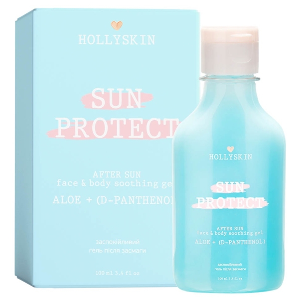 Заспокійливий гель після засмаги Hollyskin Sun Protect з алое вера і д-пантенолом, 100 мл - Pampik