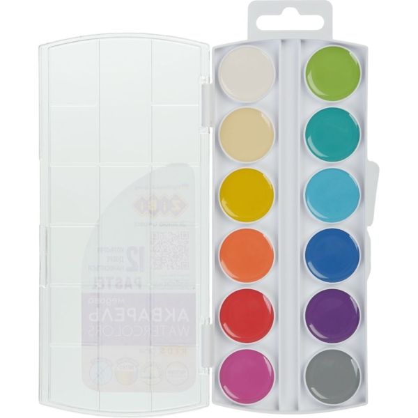 Фарби акварельні Zibi Kids Line Pastel 12 кольорів (ZB.6592) - Pampik - 2