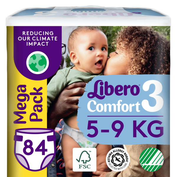 Підгузки на липучках Libero Comfort 3 (5-9 кг), 84 шт. - Pampik