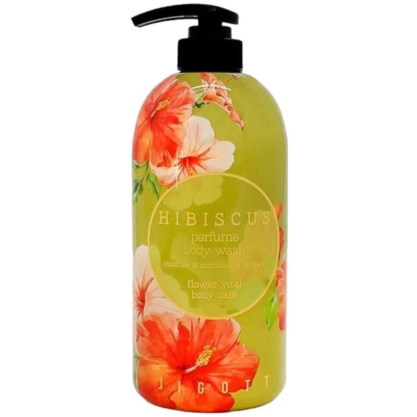 Гель для душа Jigott Гибискус Hibiscus Perfume Body Wash, 750 мл - Pampik