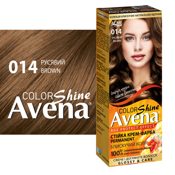 Устойчивая крем-краска для волос Avena Shine Color Руслая, 014 - Pampik - 2