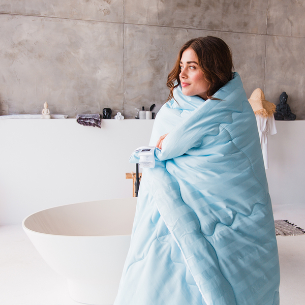 Ковдра антиалергенна MirSon Valentino Hand Made EcoSilk №1303, літня, 110x140 см, біло-блакитна (237053917) - Pampik - 8