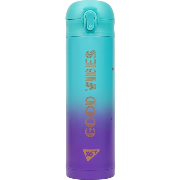 Термос Yes Glamour, 420 мл, фиолетовый с бирюзовым (707945) - Pampik