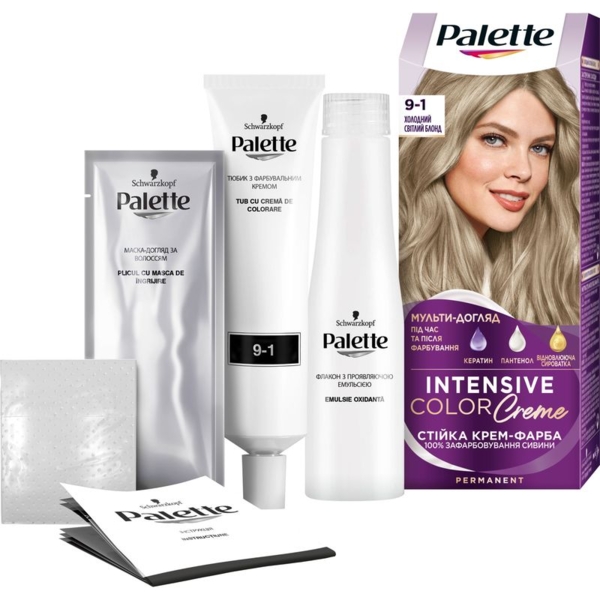 Краска для волос Palette ICC 9-1 Холодный Светлый Блонд 110 мл - Pampik - 2