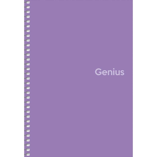 Зошит для записів Genius А5, в клітинку, спіраль, 80 аркушів, бузковий (A5-080-6806K) - Pampik