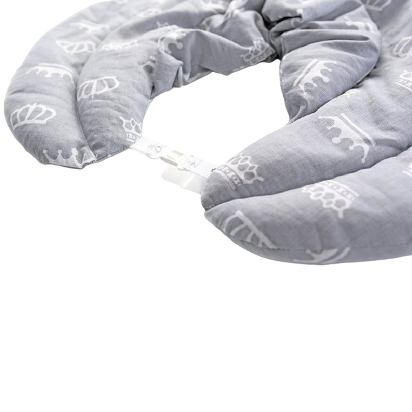 Грілка-компрес з коміром Ideia Корона, із зерном пшениці, 46x44x24 см, сірий (8-30289) - Pampik - 2