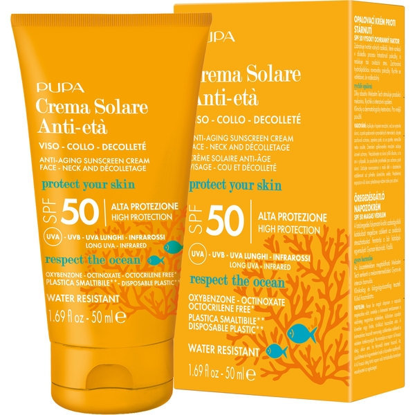 Антивіковий сонцезахисний крем Pupa Anti-Aging Sunscreen Cream High Protection SPF 50, 50 мл (1067473) - Pampik