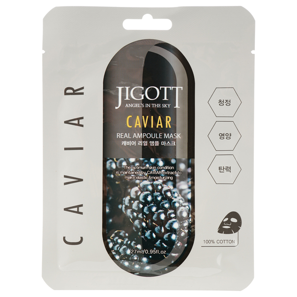 Маска для лица Jigott Caviar Real Ampoule Mask Экстракт икры, 27 мл - Pampik