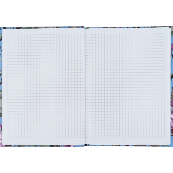 Книга записная Axent Bloom A5, в клеточку, 96 листов, голубая (8456-2-A) - Pampik - 4