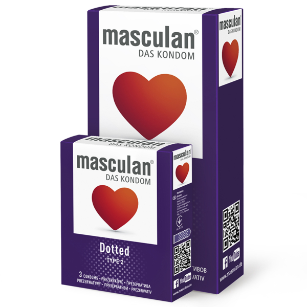 Презервативи Masculan Dotted Тип 2 з пухирцями 3 шт. - Pampik - 3