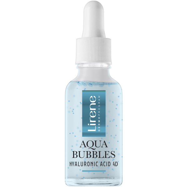Зволожувальна гідросироватка для обличчя Lirene Aqua Bubbles Hyaluronic Acid 4D Deeply Moisturizing Hydroserum 30 мл - Pampik