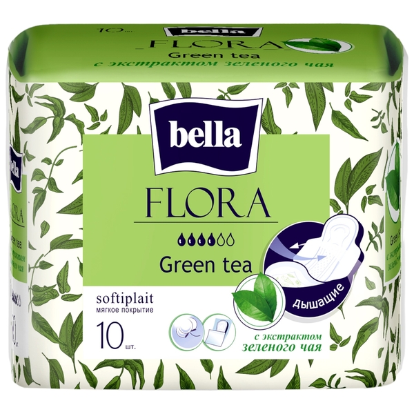 Гігієнічні прокладки Bella Flora Green tea 10 шт. (BE-012-RW10-098) - Pampik