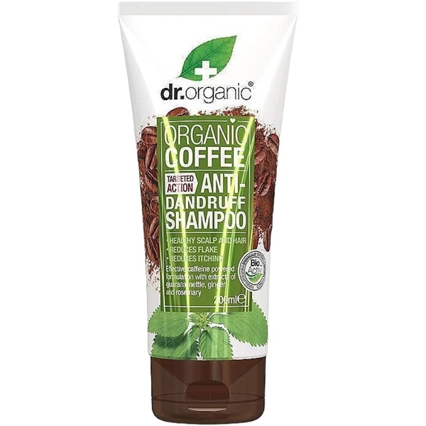Кофейный шампунь против перхоти с мятой Dr.Organic Coffee Mint Anti Dandruff Shampoo 200 мл - Pampik