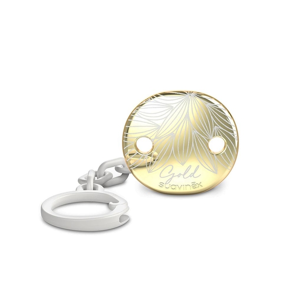 Кліпса для пустушки Suavinex Gold Edition, біла (307866) - Pampik