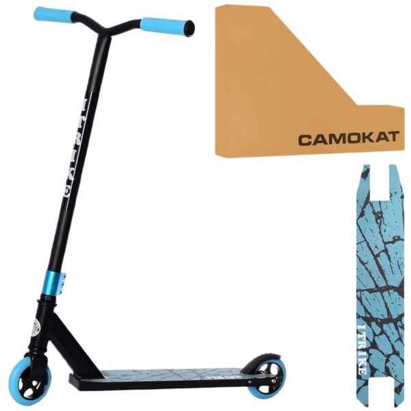 Самокат трюковый iTrike SR 2-066-5-B2 черный с голубым (25655) - Pampik - 2