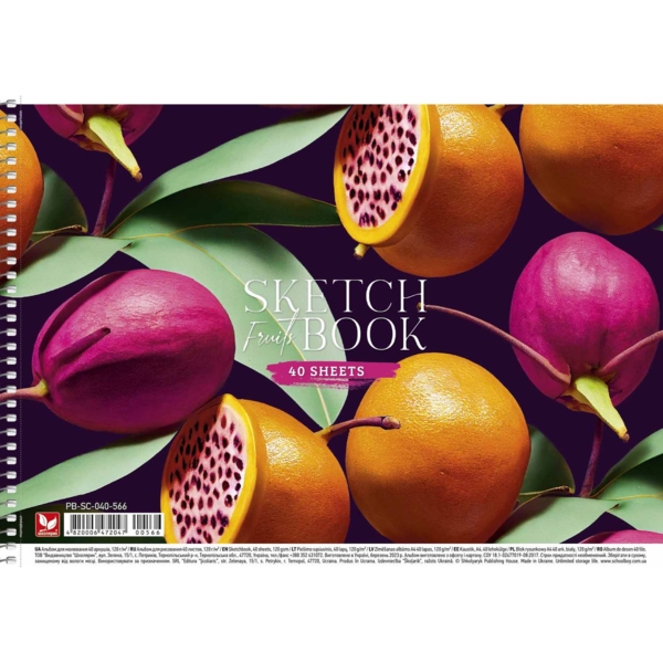 Альбом для малювання Школярик Маракуя, 40 аркушів (PB-SC-040-566) - Pampik