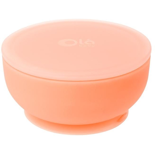 Миска дитяча Olababy із кришкою, помаранчевий (60521) - Pampik