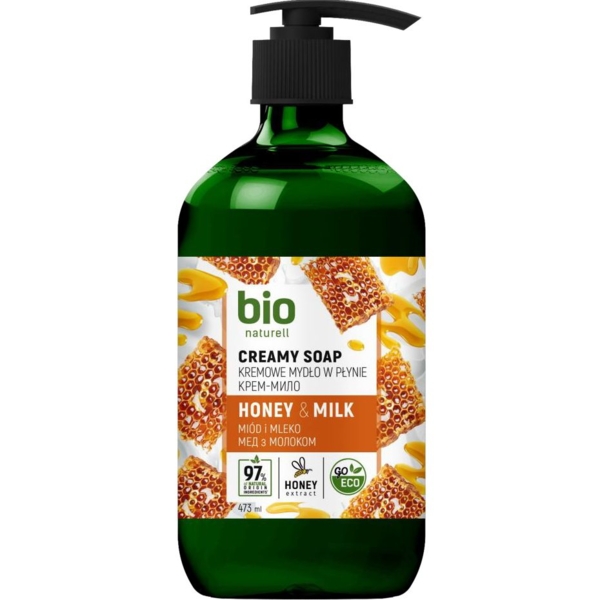 Крем-мило Bio Naturell Honey & Milk, 473 мл - Pampik