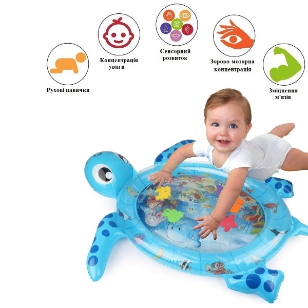 Розвиваючий килимок Bambi WM-T-2 Черепаха блакитний (26136) - Pampik - 3