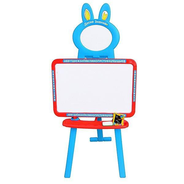 Мольберт Limo Toy Дошка знань 0703, 3 в 1 блакитний с червоним (21542) - Pampik