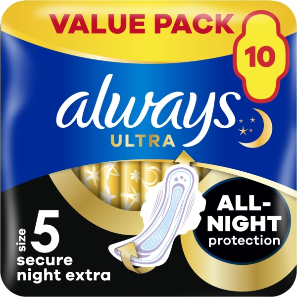 Гигиенические прокладки Always Ultra Secure Night Extra, 10 шт. - Pampik