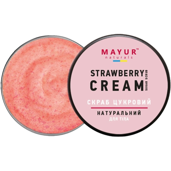 Скраб для тела Mayur Strawberry Cream сахарный натуральный 250 мл - Pampik
