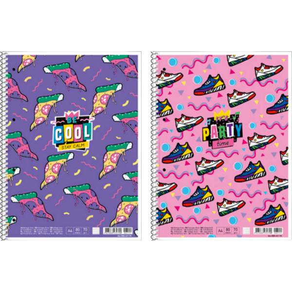 Колледж-блок Student, А4+, в клеточку, спираль, 80 листов, розовый (A4-080-6511K) - Pampik - 2