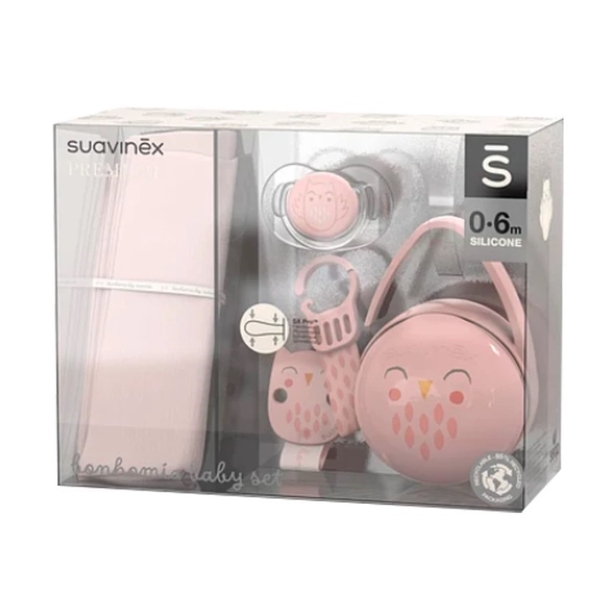 Набір подарунковий Suavinex Bonhomia, 4 предмети, рожевий (308025) - Pampik