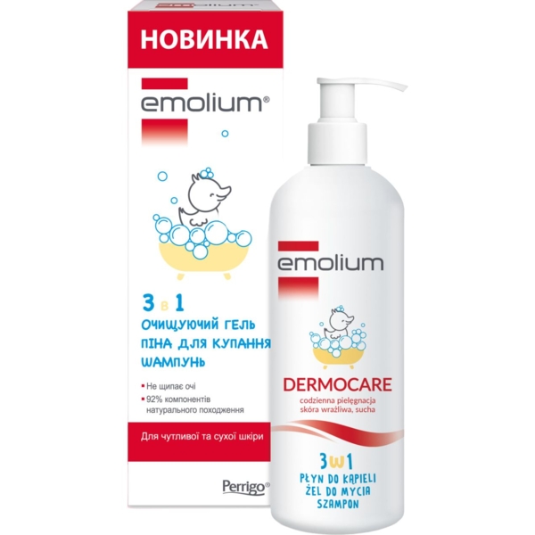 Шампунь-гель для душу 3 в 1 Emolium 400 мл - Pampik - 2