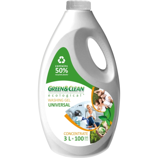 Гель для стирки Green & Clean Professional универсальный, концентрированный, 3 л - Pampik