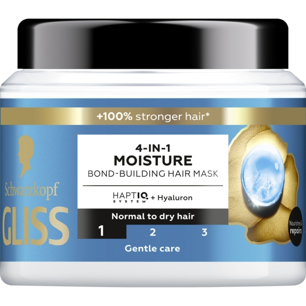 Маска Gliss Moisture Bond-Building 4 in 1 для зволоження пошкодженого та сухого волосся, 400 мл - Pampik