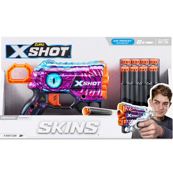 Швидкострільний бластер Zuru X-Shot Skins Menace Enigma 8 патронів (36515L) - Pampik