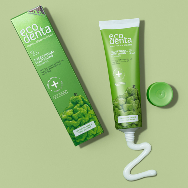 Зубна паста Ecodenta Expert Line Відбілювання з ефірними оліями бергамоту та лимона, 100 мл - Pampik - 2