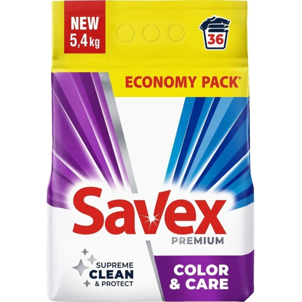Стиральный порошок Savex Premium Color&Care, 5.4 кг - Pampik