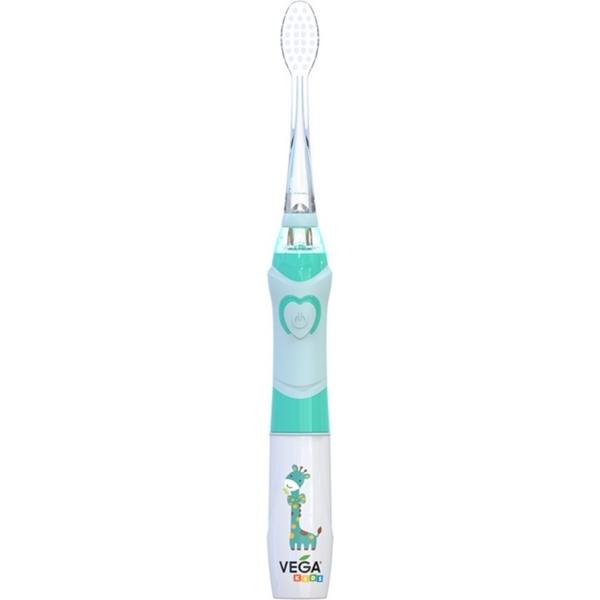 Электрическая детская звуковая зубная щетка Vega Kids VK-400B Light-Up, голубая - Pampik - 2